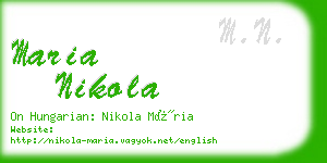 maria nikola business card